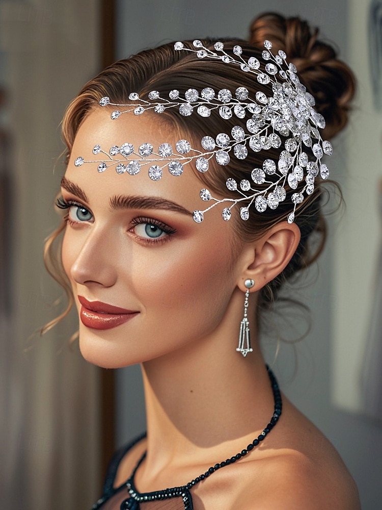 acessório de cabelo de noiva com strass de cristal – elegante enfeite de cabeça com design de flores e folhas para mulheres – perfeito para casamentos, festas e ocasiões especiais de 2025 por $19.99 –P2