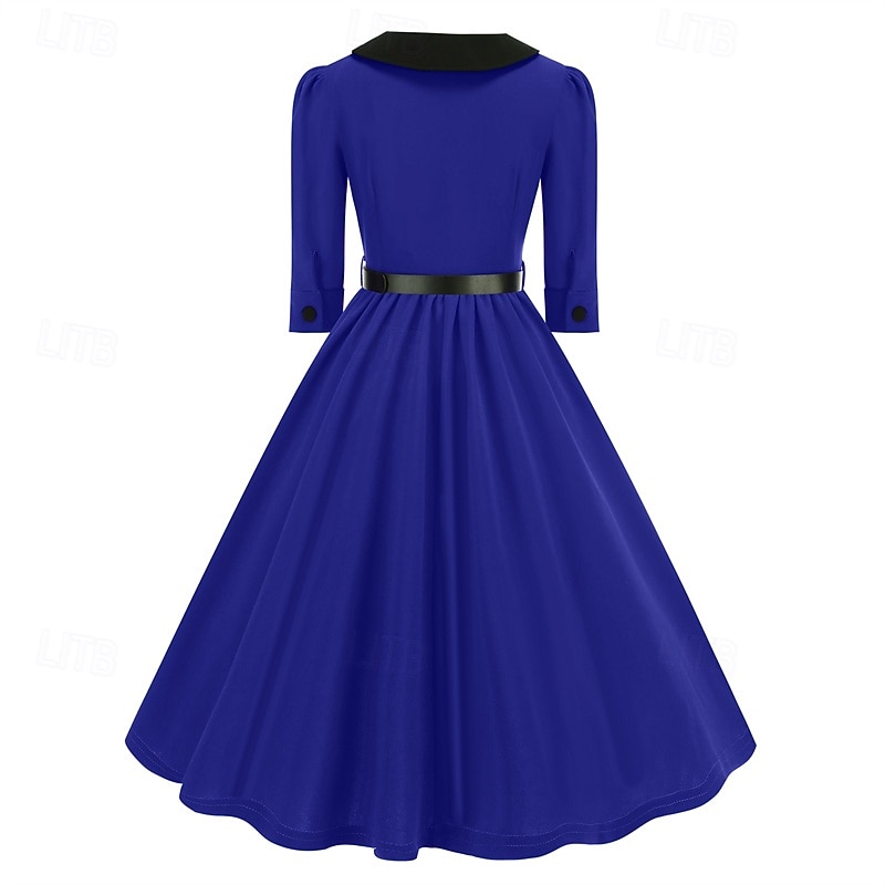 Retro / vintage 1950-tallet Cocktail Kjole Kjoler A-linje Kostyme Dame Karneval Nytt År Maskerade Fritid / hverdag Utdrikningslag Voksne Kjole 2026 - $31.99 –P20
