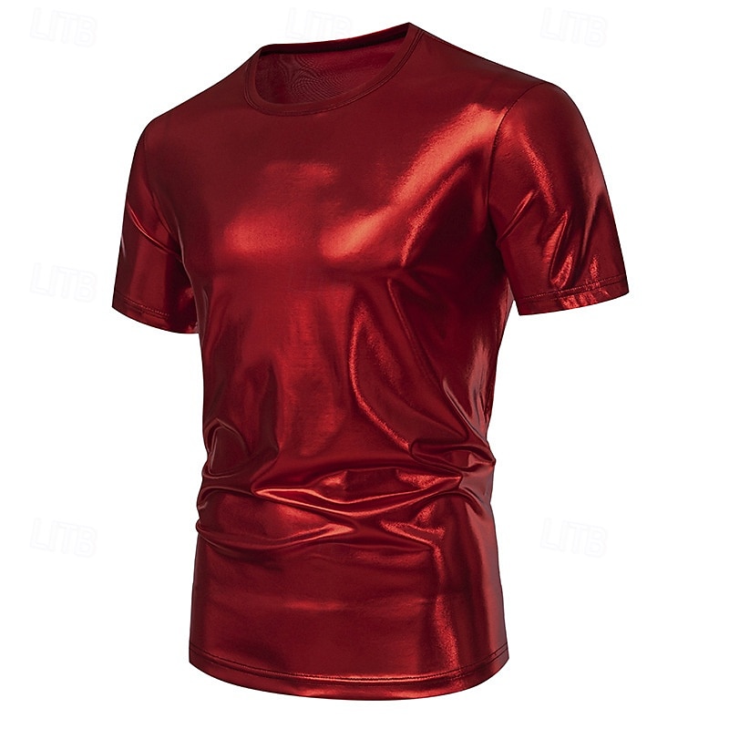 Men's Tee Short Sleeve Shirt Tee Top Short Sleeve Crew Neck Spring & Fall Plain Fashion Designer Sexy Vacation Street Going out Silver Green Red Top Tee for Men 2025 - $21.99 –P1