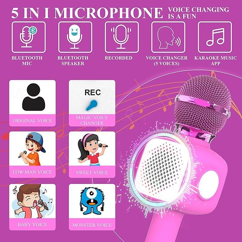 Handheld Wireless Bluetooth Microphone KTV Karaoke Microphone with Speaker for IOS Android Phone Computer 2025 - $23.99 –P8
