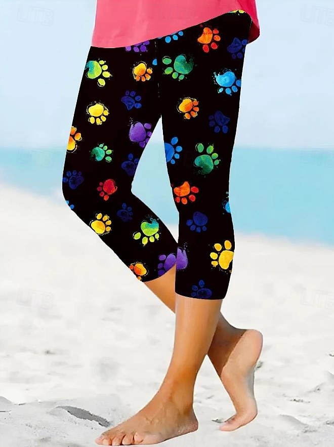 Woman's Leggings Capri Pants Înaltă Elasticitate Modă Streetwear Lungime Completă Talie Înaltă Imprimare Grafică Animale Pisică Termic Călduros Respirabil Moale  Exterior Zilnic Negru Gri Toamnă 2025 - $18.99 –P1