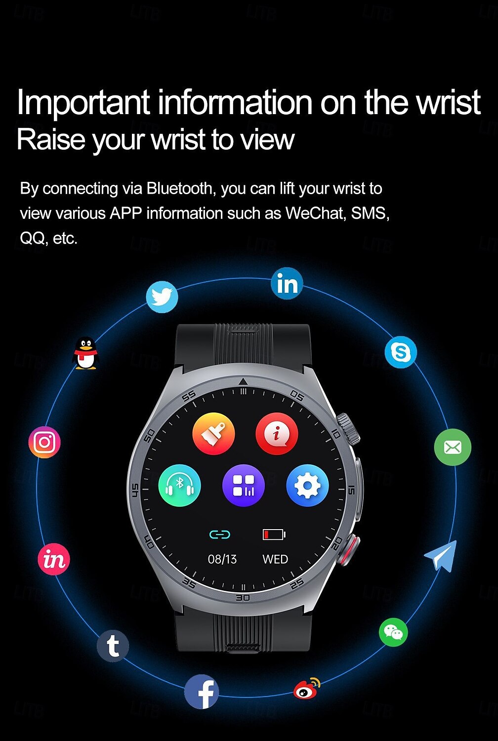 iMosi S25 Slimme horloge 1.43 inch(es) Smart horloge Bluetooth Stappenteller Gespreksherinnering Slaaptracker Compatibel met: Android iOS Uniseks Handsfree bellen Waterbestendig Mediabediening IP 67 2026 - $159.99 –P5