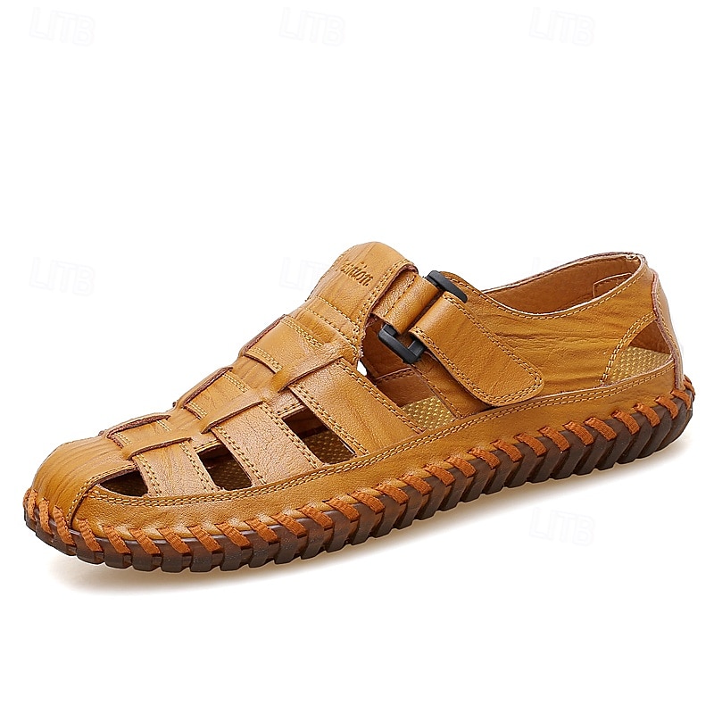 casual fiskarsandaler i konstläder för män med justerbar rem och bekväm sula för utomhusaktiviteter, sommar- och strandkläder 2025 - $34.99 –P3