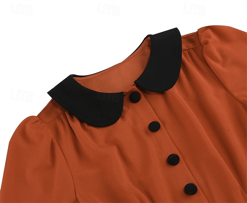 Retro / vintage 1950-tallet Cocktail Kjole Kjoler A-linje Kostyme Dame Karneval Nytt År Maskerade Fritid / hverdag Utdrikningslag Voksne Kjole 2026 - $31.99 –P14