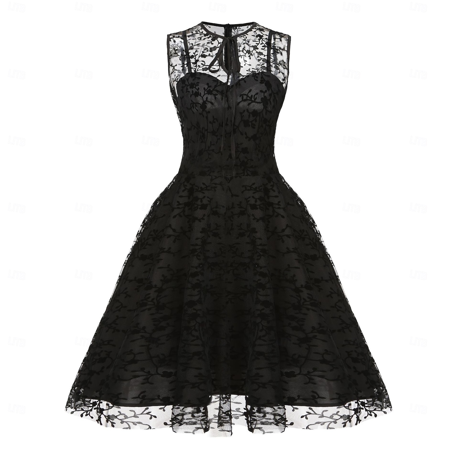 chinese dress ladies Black Gothabilly Dress L main image 1