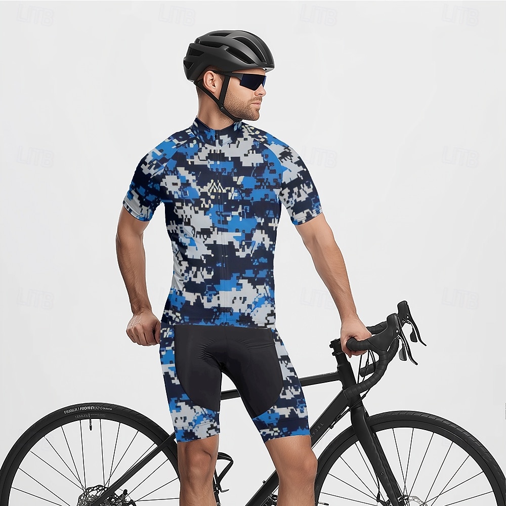 Męskie Koszulka rowerowa Kamuflaż Krótki rękaw Rower Tee Tshirt Dżersej z 3 tylnymi kieszeniami Kolarstwo górskie Szybkie wysychanie Anatomiczny kształt Odprowadzające wilgoć Oddychający Sport Ziele 2026 - $28.99 –P10
