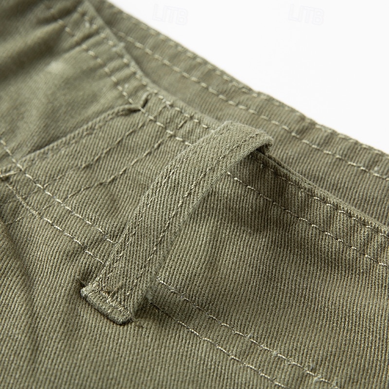 Herren Cargo Shorts Kurze Hosen Shorts Kurze Hosen Sommer-Shorts Knopf Multi Pocket Glatt Komfort tragbar Knielänge Outdoor Sport Täglich Modisch Brautkleider schlicht Schwarz Khaki 2025 - $18.99 –P7