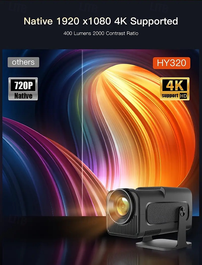 Интеллектуальный проектор 1080p Vision 1080p HD 400 яркость ANSI для Android 11.0 два диапазона Wi-Fi поворот на 180 градусов для домашнего кинотеатра и использования на открытом воздухе 2025 - $117.99 –P1