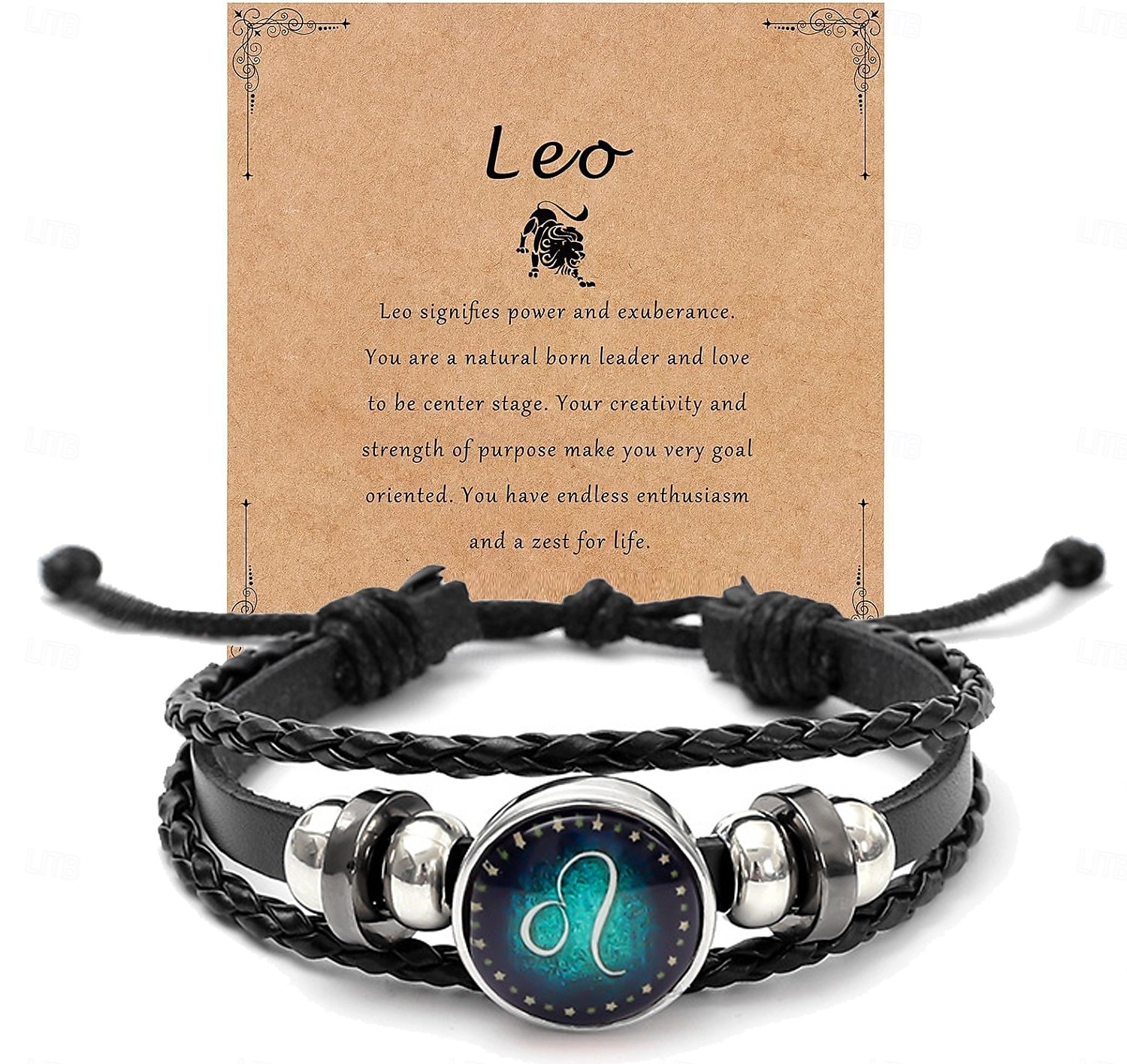 multilayer constellation zodiac läder armband handgjorda vävda stjärntecken wrap armband armband för kvinnor män smycken födelsedagspresent 2025 - $14.99 –P11
