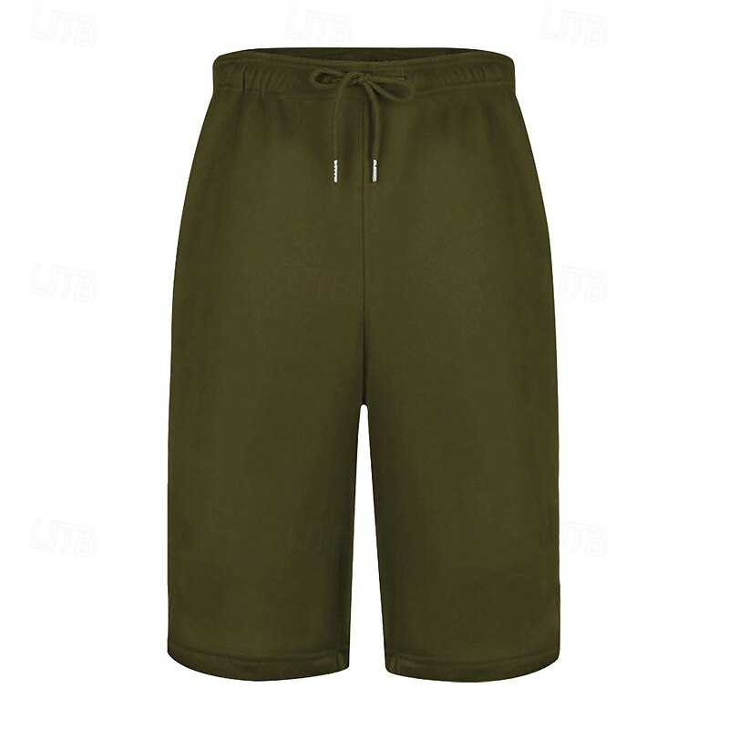 Men's Sweat Shorts Summer Shorts Casual Shorts Pocket Drawstring Elastic Waist Plain Comfort Short Party Daily Fashion Classic Style White Wine Micro-elastic 2025 - $17.99 –P4