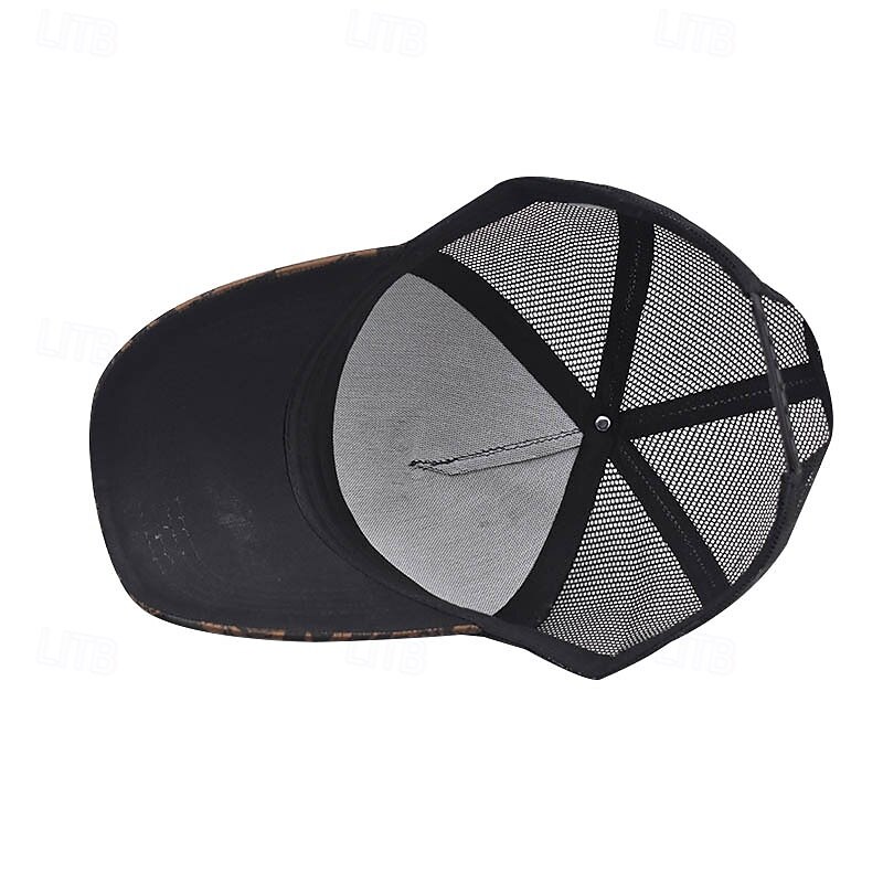 Men's Baseball Cap Sun Hat Trucker Hat Mesh Cap Black Golden Poly / Cotton Blend Adjustable Fashion Daily Wear Festival Letter Printed Letters Casual / Daily 2025 - $7.99 –P5