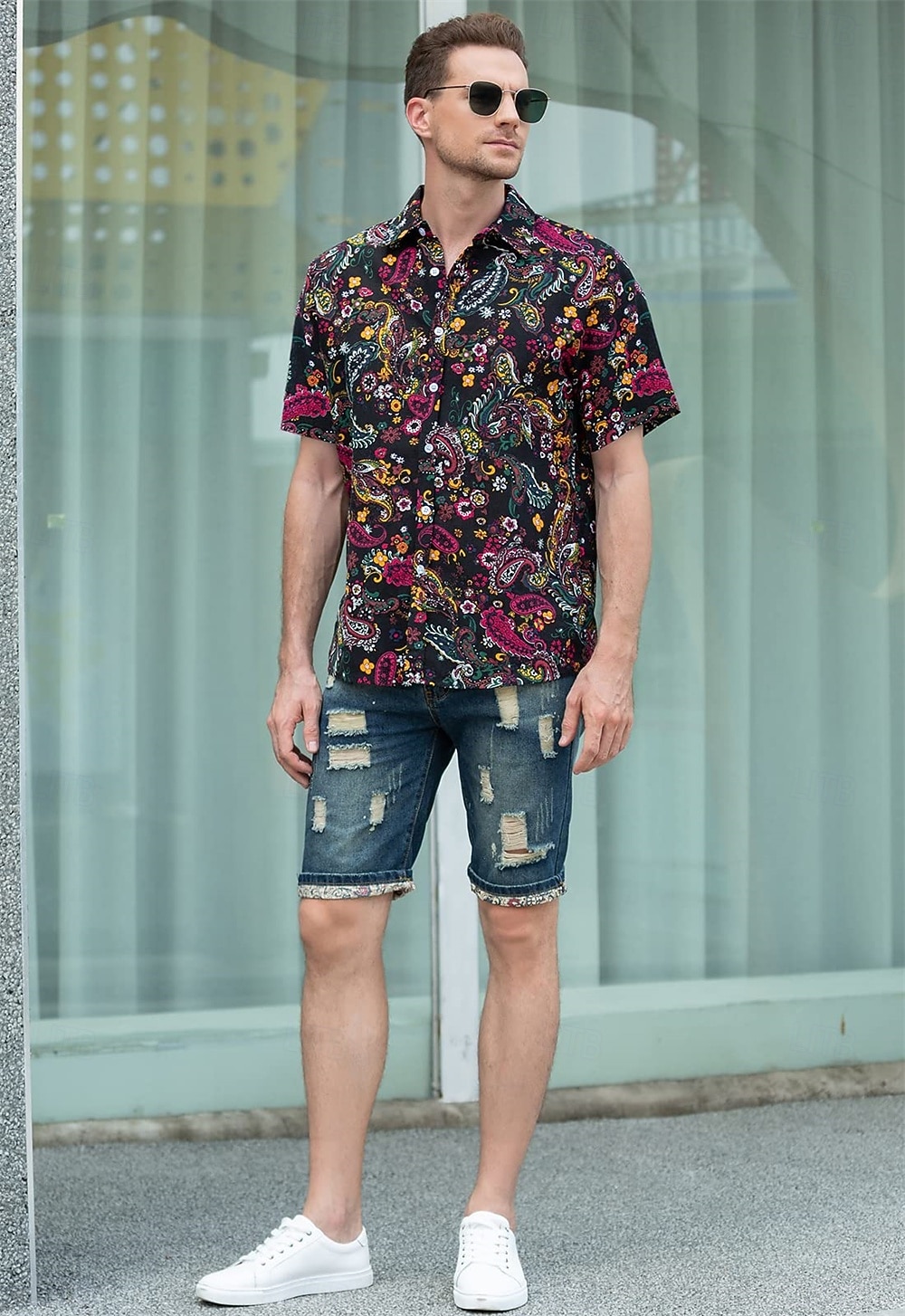 Retro 70. léta Tričko Aloha košile Hippie Kašmírový vzor Maškarní kostým Pánské Dovolená Párty Pride Parade Dospělé Tričko 2025 - $20.99 –P2