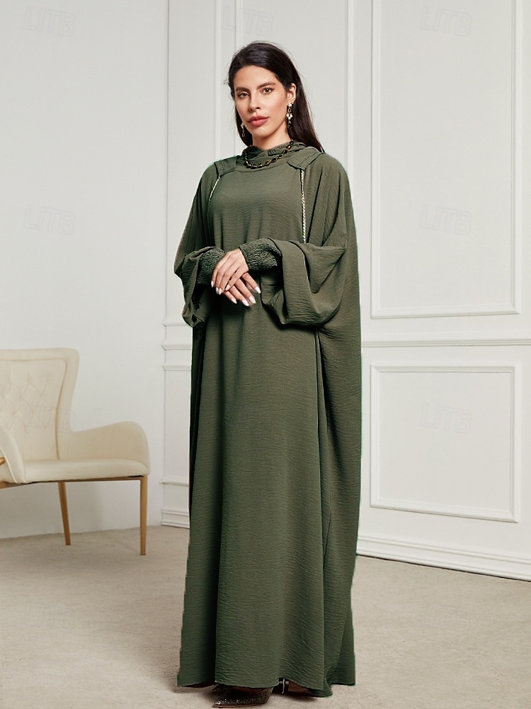 Mulheres Vestidos Abaya Kaftan Dubai islâmico árabe muçulmano Ramadã Adulto Vestido de 2025 por $42.99 -P12
