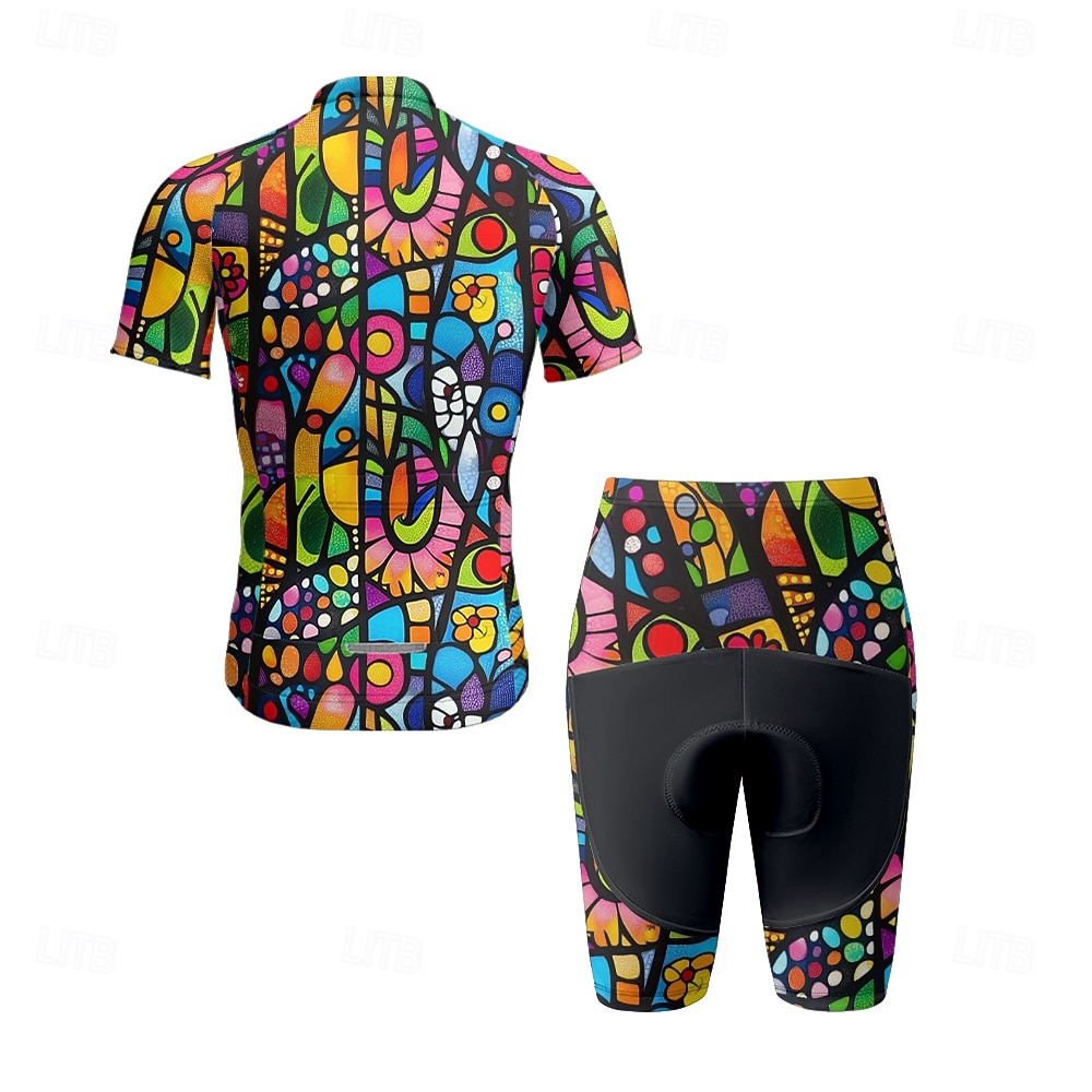 Men's Cycling Jersey with Shorts Floral Botanical Short Sleeve Bike Clothing Suit with 3 Rear Pockets Mountain Bike MTB Road Bike Cycling Front Zipper Sweat wicking Comfortable Breathable Sports 2025 - $47.99 –P3