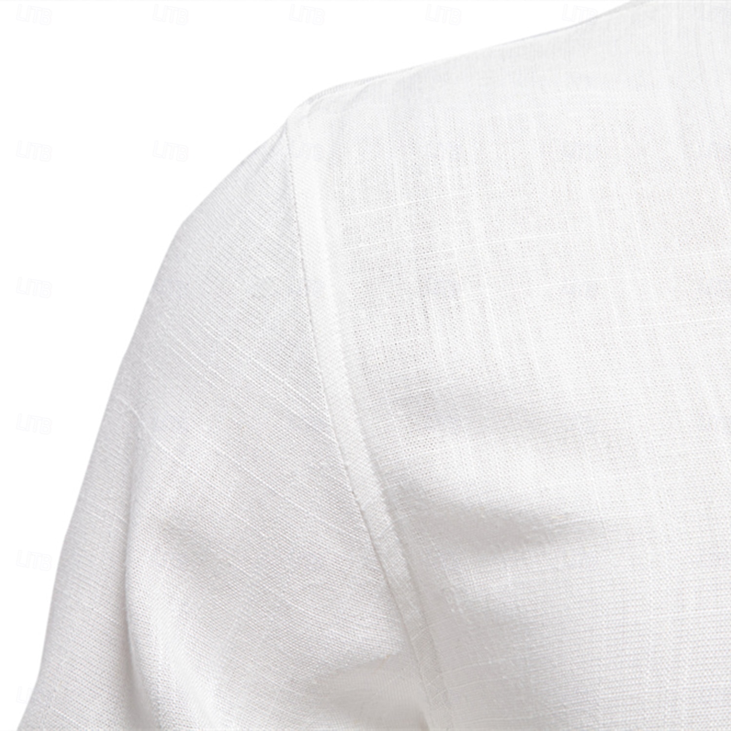 Men's Shirt White Navy Blue khaki Long Sleeve Solid Color Standing Collar Outdoor Causal Ruched Clothing Apparel Daily Casual Daily Leisure 2025 - $26.99 –P11