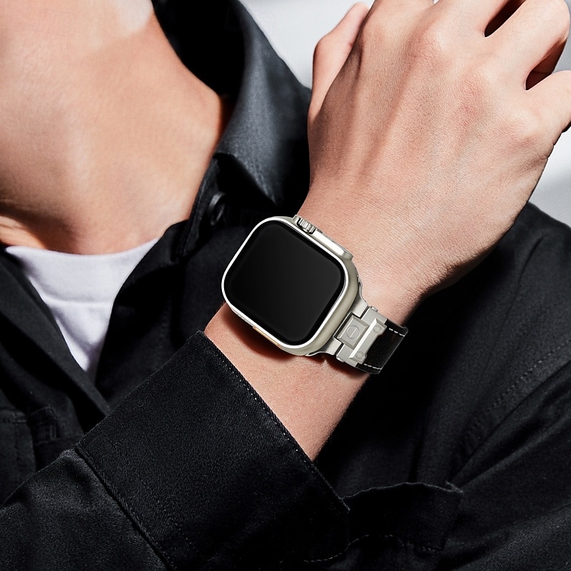 Solo Loop Compatible with Apple Watch band 38mm 40mm 41mm 42mm 44mm 45mm 49mm Adjustable PU Leather Strap Replacement Wristband for iwatch Ultra 2 Series 9 8 7 SE 6 5 4 3 2 1 2025 - $29.99 –P2