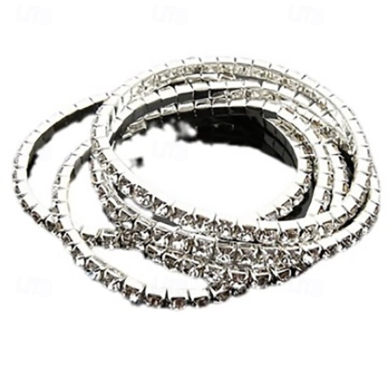 Pulsera de diamantes de imitación de lujo con capas, bendecida y afortunada, joyería de plata para regalo de boda, fiesta de graduación 2025 - $13.49 –P4
