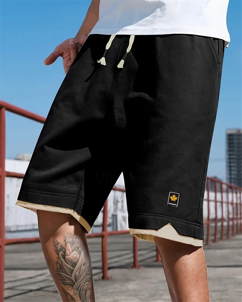 Per uomo Pantaloncini Pantaloncini estivi Pantaloncini casual Tasche A cordoncino Vita elastica Collage Comfort Traspirante Breve Esterno Da mare Sport Informale Nero Blu del 2026 a $12.49 –P11