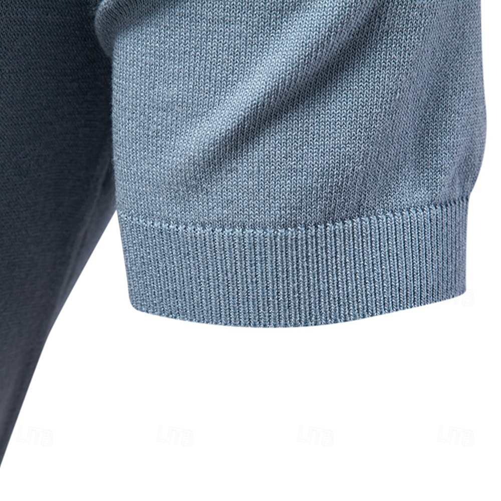 Voor heren Polo Gebreide polo Formeel Werk Meeuwenhalsband Korte mouw Kleurenblok Lapwerk Zomer Marineblauw Khaki Leger Groen Polo 2025 - $26.99 –P12