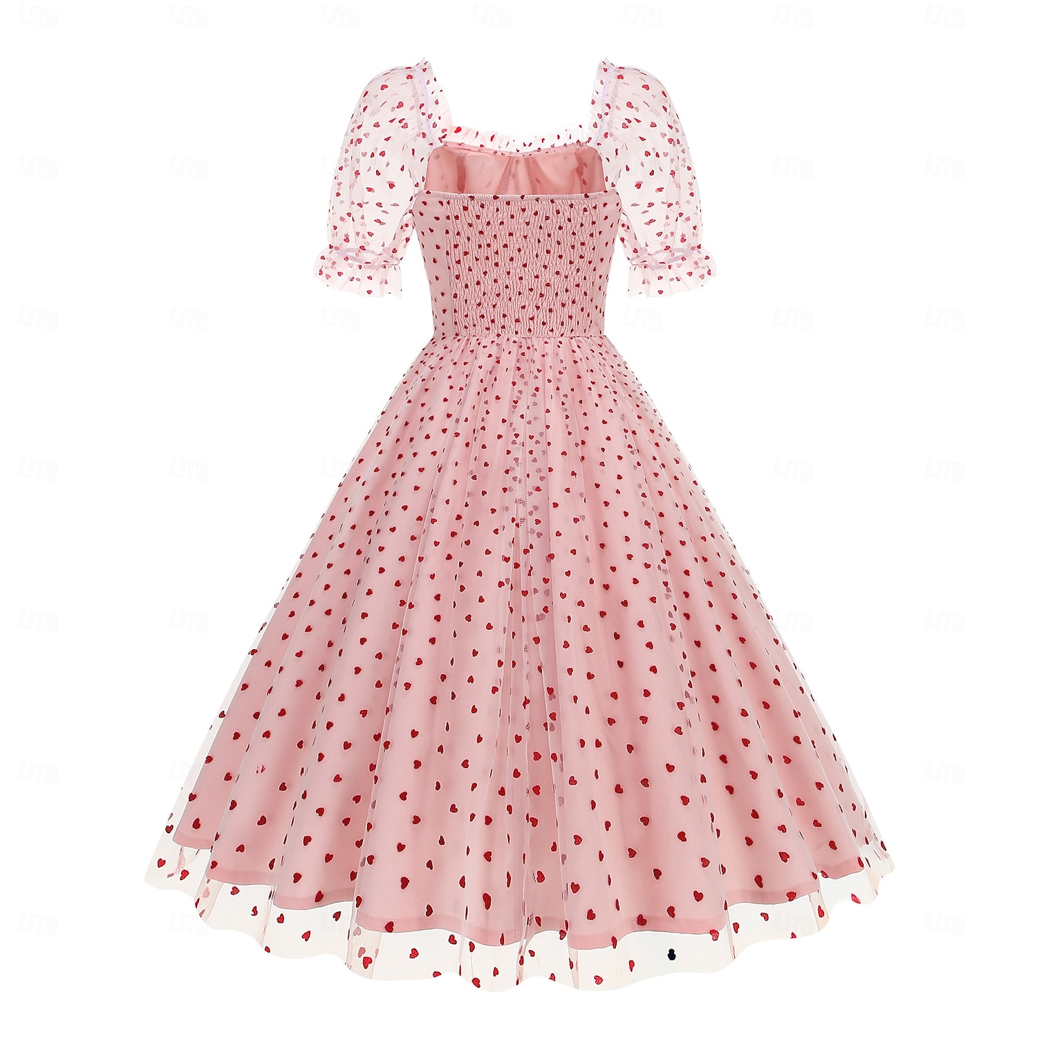 Anni 1950 Retrò Vintage Lunghezza al ginocchio Vestito Abito da tè Abito Swing Cuore Aderente & Svasato Altalena a dondolo Costume Per donna Natale Carnevale Capodanno Ritorno a casa Casual del 2026 a $40.99 –P3