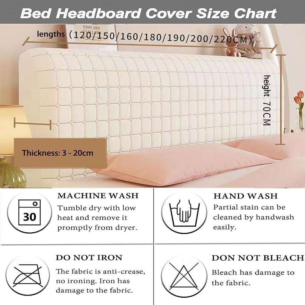 Bed Headboards Cover Slipcover, Dust Proof Stretch Thicken Bed Head Padded Protector Cover, Washable Cooling Headboard Protector Cover 2025 - $33.99 –P4