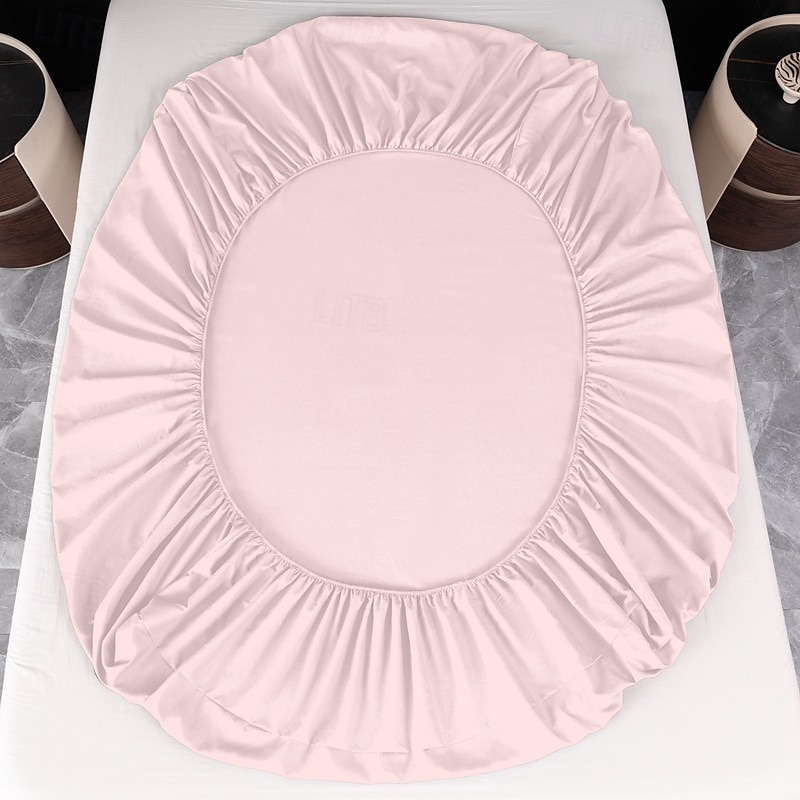 1pc Solid Colored Bedding Fitted Sheet Only(no Pillowcases) Elastic Band Around Mattress Easy Care 2025 - $16.99 –P9