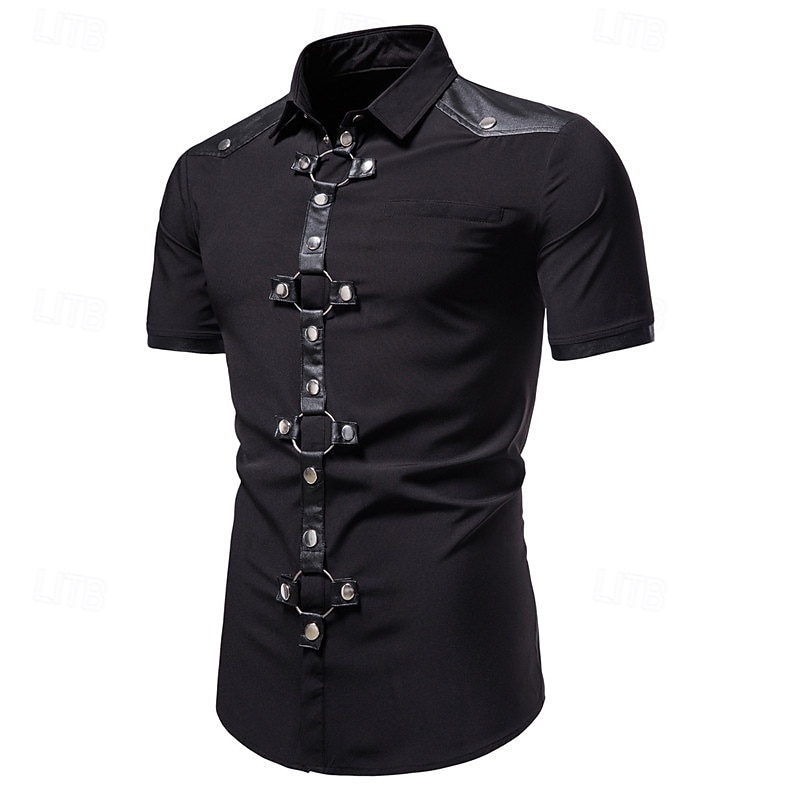 Punk a gotika Halenka / košile Pevná barva Pánské Plesová maškaráda Večírek Dospělé Halenka 2025 - $34.99 –P4