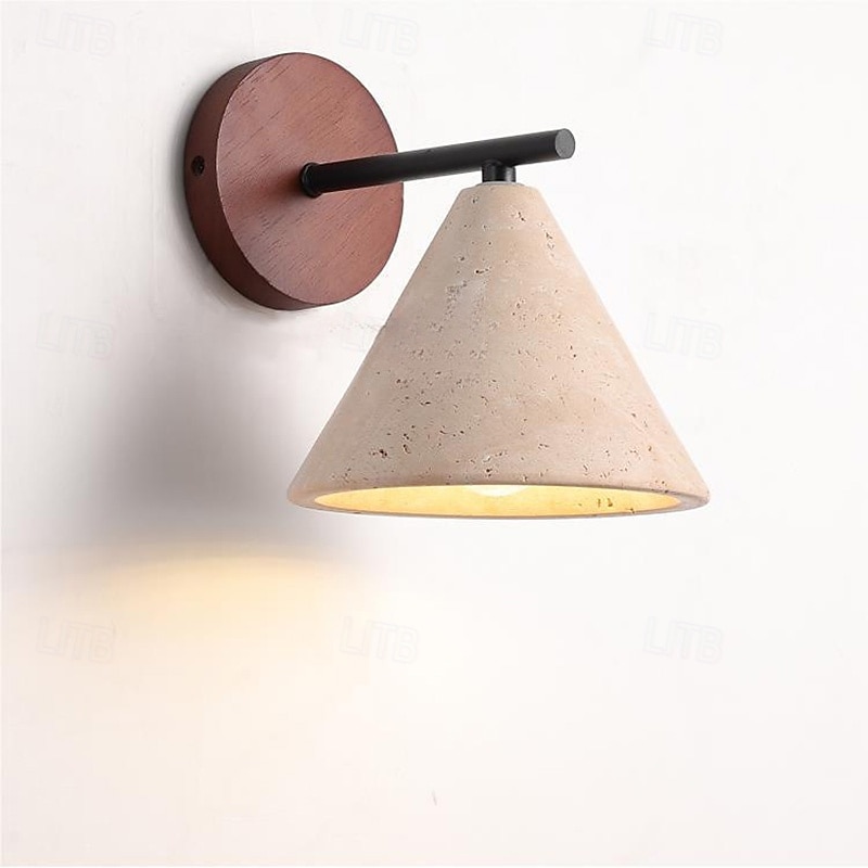 wabi-sabi אבן טבעית פמוט קיר לדים צהוב טרוורטין גופי תאורה 85-265v 2025 - $146.99 –P6