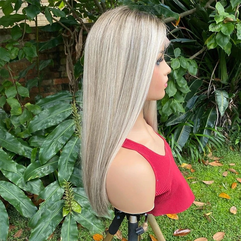 100 % unbehandeltes Remy-Menschenhaar, aschblonde Perücke mit Ombre-Highlights, ohne Klebstoff, 5 x 5 Verschluss, Perücken mit glattem Knochen, 13 x 4 Lace-Front-Perücke mit vorgezupftem Babyhaar für 2025 - $232.39 –P4