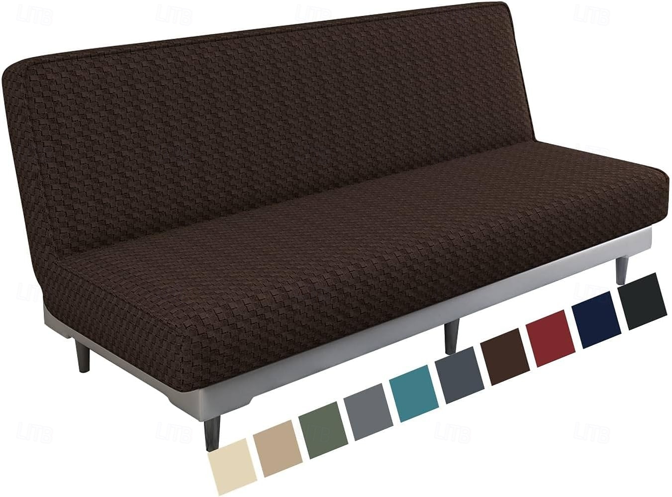Jacquard Futon Cover Stretch Armless Futon Sofa Cover Soft Futon Slipcover with Elastic Bottom Thick Sofa Bed Furniture Protector Covers for Washable Futon 2025 - $29.99 –P8