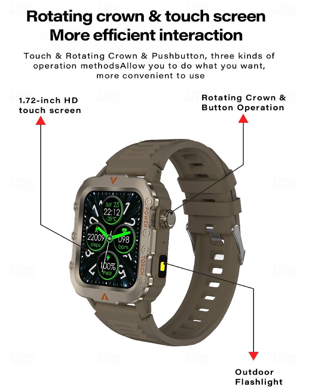 Q11 Smart Watch 1.73 inch Smartwatch Fitness Running Watch Bluetooth Pedometer Call Reminder Activity Tracker Compatible with Android iOS Women Men Hands-Free Calls Waterproof Step Tracker 2025 - $19.99 –P5