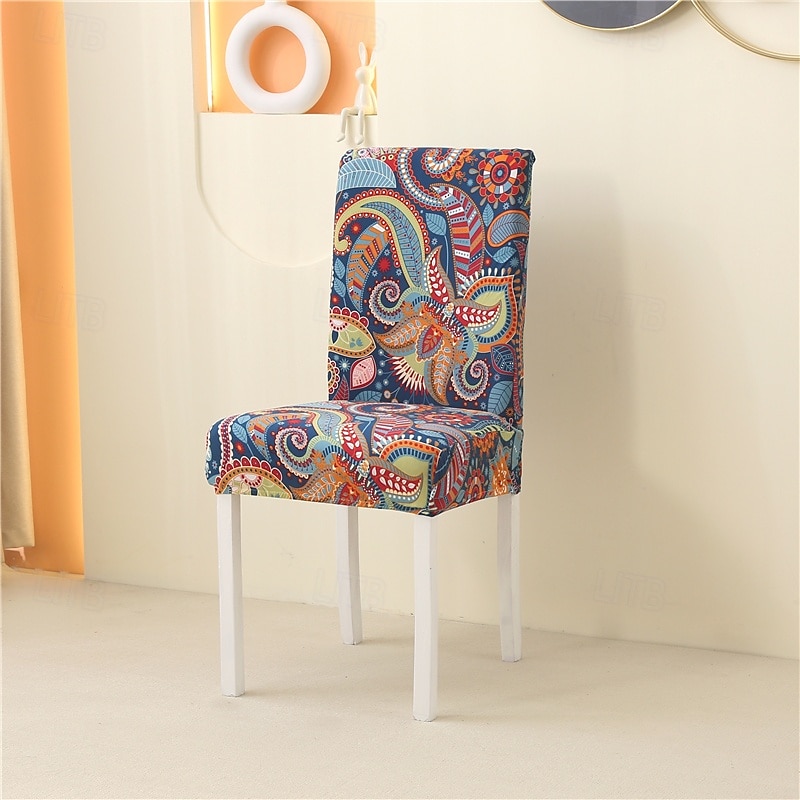 Funda para silla de comedor, súper ajustada, elástica, extraíble, lavable, corta, funda protectora para silla de comedor, funda para asiento para hotel, comedor, ceremonia, banquete, fiesta de bodas 2025 - $14.49 –P5