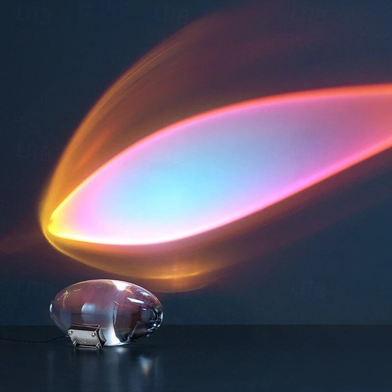 مصباح زخرفي كريستالي led مزود بمنفذ USB مصباح ليلي مزود بقوس قزح وغروب الشمس وإضاءة ملونة RGB لتزيين الغرفة هدية فريدة للأصدقاء 2025 - $50.99 –P12