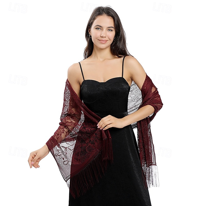 Spitzenblumenschal Braut Hochzeitskleid Abendkleid Cheongsam Tanzparty Bankettschal 2025 - $18.99 –P14