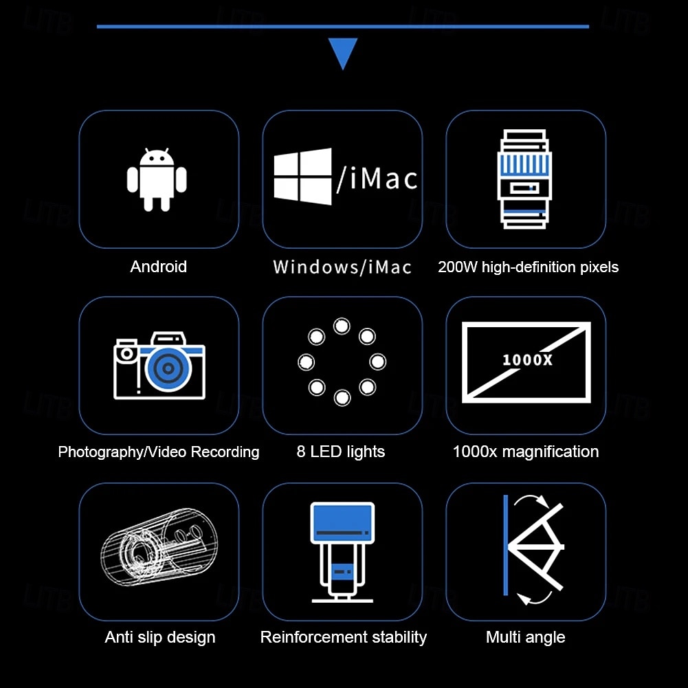 1000X Digital Microscope Camera 2in1 USB WIFI Portable Electronic Microscope 8 LED Magnifier for Skin Testing Cell Phone Repair 2025 - $59.99 –P18