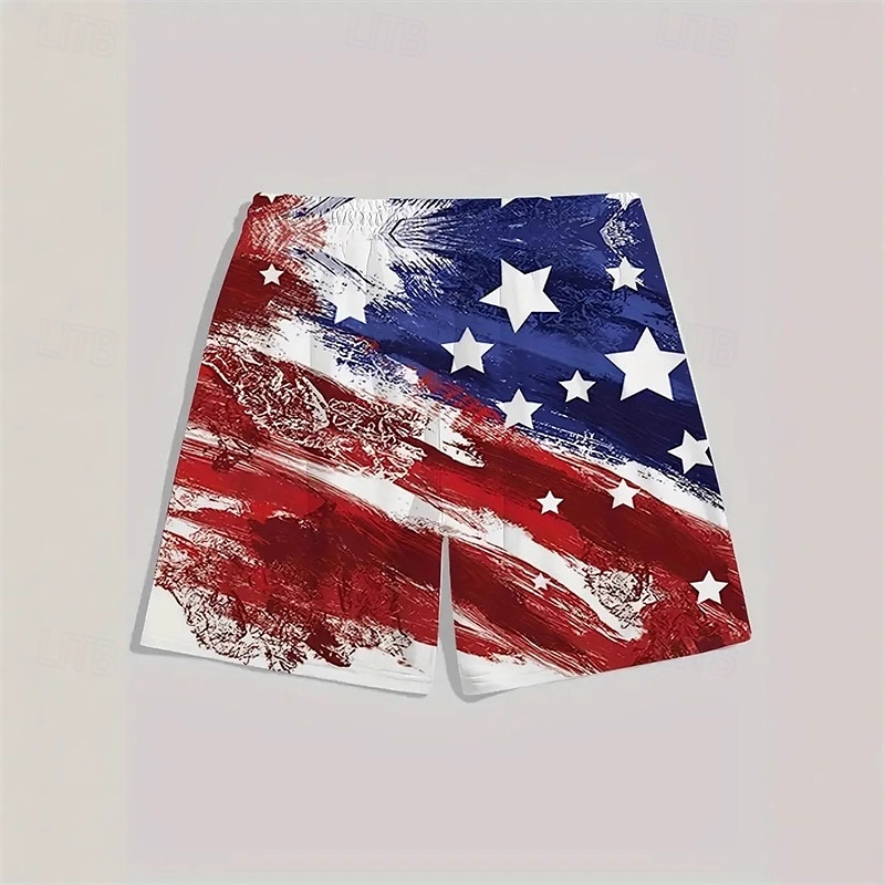 Herre Badeshorts Surfeshorts 4-veis strekkstoff Surfeshorts Bunner Snorer Med lommer Svømming Surfing Strand Vannsport Trykket Nasjonalflagg Sommer Vår 2025 - $12.99 –P4