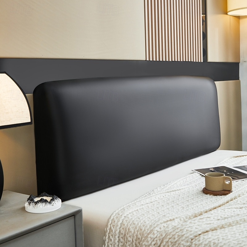 Capa de cabeceira de couro artificial pu à prova d'água, capa elástica para hotel, casa, cama com tudo incluso, proteção contra poeira, cabeceira de 2025 por $30.99 –P6