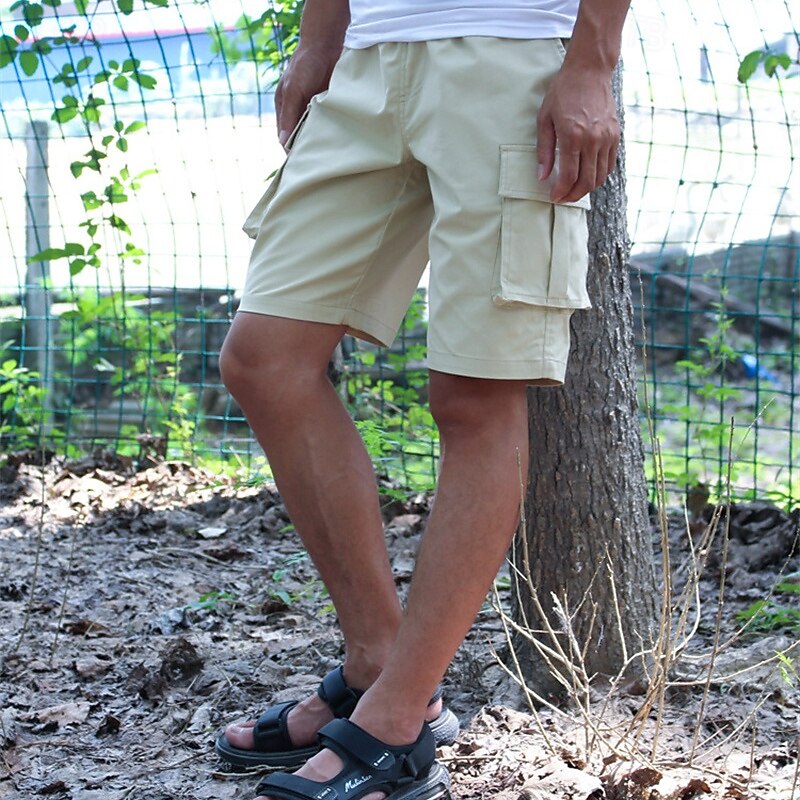 Homens Bermuda Cargo Calção Shorts de verão Shorts de Trilha Com Cordão Cintura elástica Bolso multi Tecido Conforto Vestível Comprimento do joelho Ao ar livre Esporte Diário Moda Casual Preto Azul de 2025 por $21.99 –P2