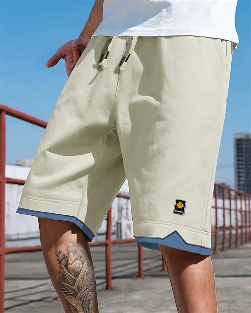 Per uomo Pantaloncini Pantaloncini estivi Pantaloncini casual Tasche A cordoncino Vita elastica Collage Comfort Traspirante Breve Esterno Da mare Sport Informale Nero Blu del 2026 a $12.49 –P15