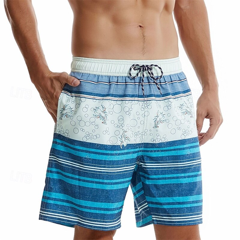 Per uomo Boxer da surf Pantaloncini da mare Boxer da mare A cordoncino Vita elastica Con fodera a compressione A strisce Comfort Asciugatura rapida Breve Per eventi Spiaggia Fine settimana Di del 2025 a $31.99 –P5