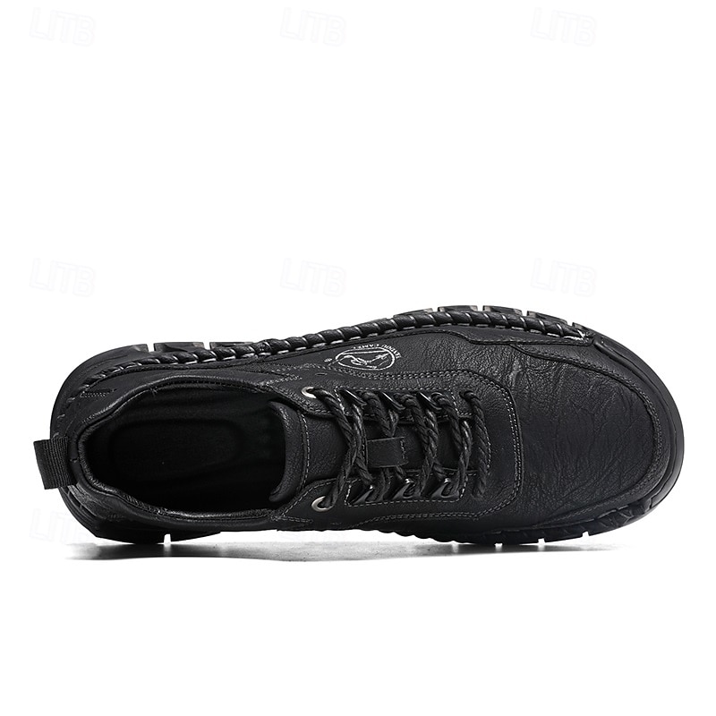 Zapatos de senderismo para exteriores para hombre con parte superior de piel sintética duradera y suela resistente: zapatillas cómodas con cordones para uso diario y aventuras 2026 - $59.99 –P4