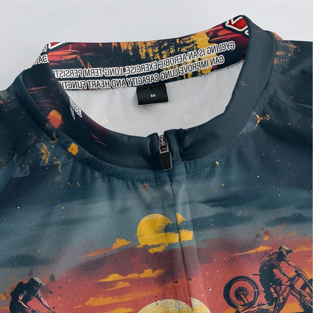 Men's Cycling Jersey Gradient Letter & Number Short Sleeve Bike Tee Tshirt Jersey with 3 Rear Pockets Mountain Bike MTB Quick Dry Anatomic Design Wicking Breathable Sports Yellow Blue Fuchsia 2026 - $25.99 –P20