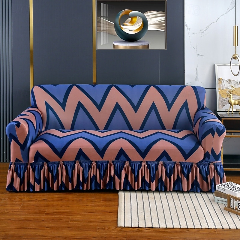 1 Pc Stretch Sofa Slipcover Sofa Cover With Skirt Printed Couch Cover Furniture Protector for Bedroom Living Room Home Decor 2025 - $41.99 –P12