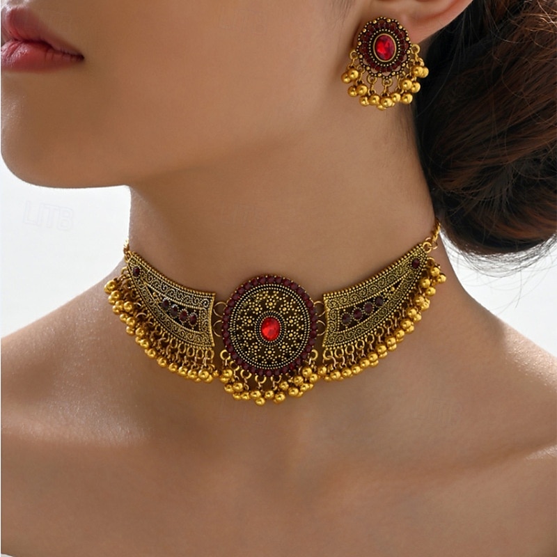Bruidssieradensets 1 Legering Oorbellen Kettingen Dames Stijlvol Schattig meetkundig Vreugde Geometrische vorm Sieraden set Voor Feestavondkleding 2025 - $18.99 –P2