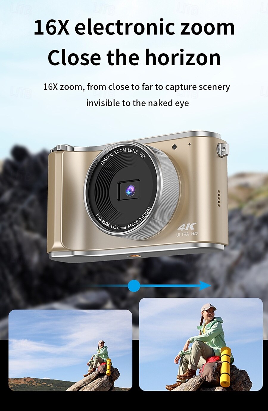 2025年 レトロファッション 64 メガピクセル デジタルカメラ 4k HD CMOS レンズ HD 広角撮影カメラ オプションの角度レンズ コレクション – $220.79 –P8