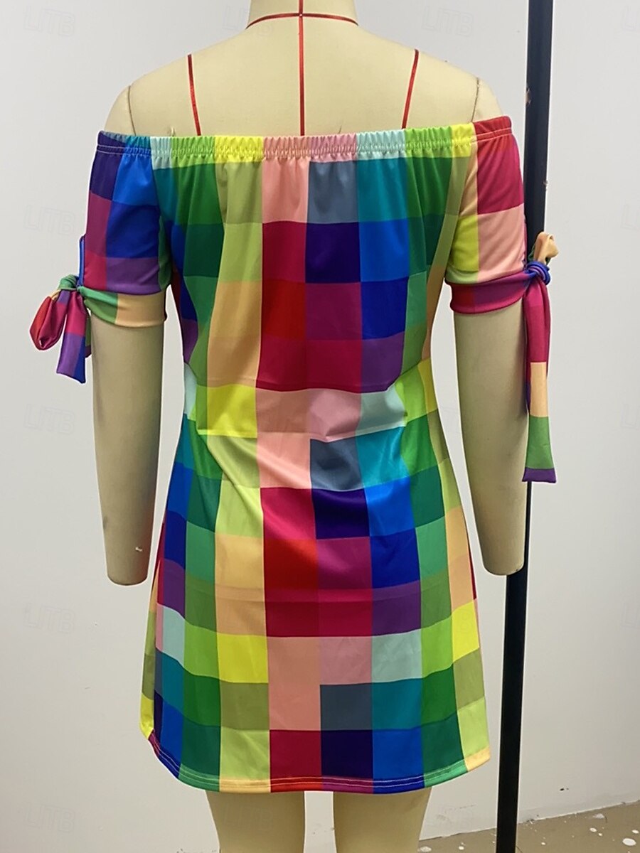 בגדי ריקוד נשים שמלת מיני שמלת שיפט שמלת Off The Shoulder שמלת סטרפלס יום יומי חופשה יומי רגיל פרחוני שרוולים קצרים סירה מתחת לכתפיים שחור צהוב ורוד מסמיק ורד מאובק קיץ 2025 - ₪94 –P7