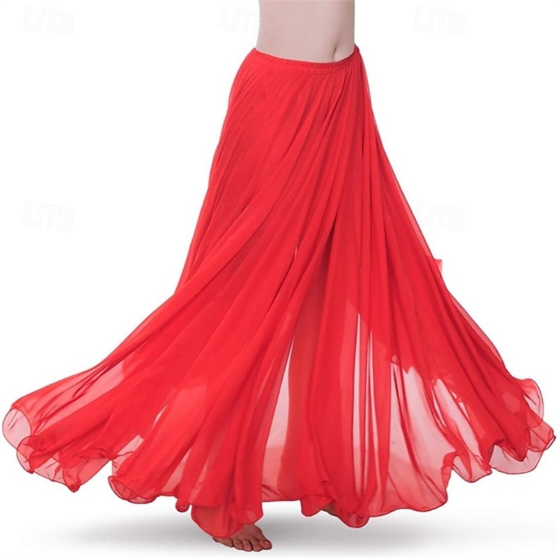Chiffon Belly Dance Skirt for Women Belly Dancing Costume Outfit Tribal Maxi Full Skirts Solid Color Skirt Voile 2026 - $49.99 –P8