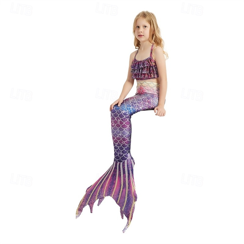 Enfants Fille Maillots de bain sirène Maillot de bain Vacances Plage Balance Vacances Tropique Maillots de bain 4 ans et + Eté Rose Claire Rose Claire de 2025 ? $34.99 –P9