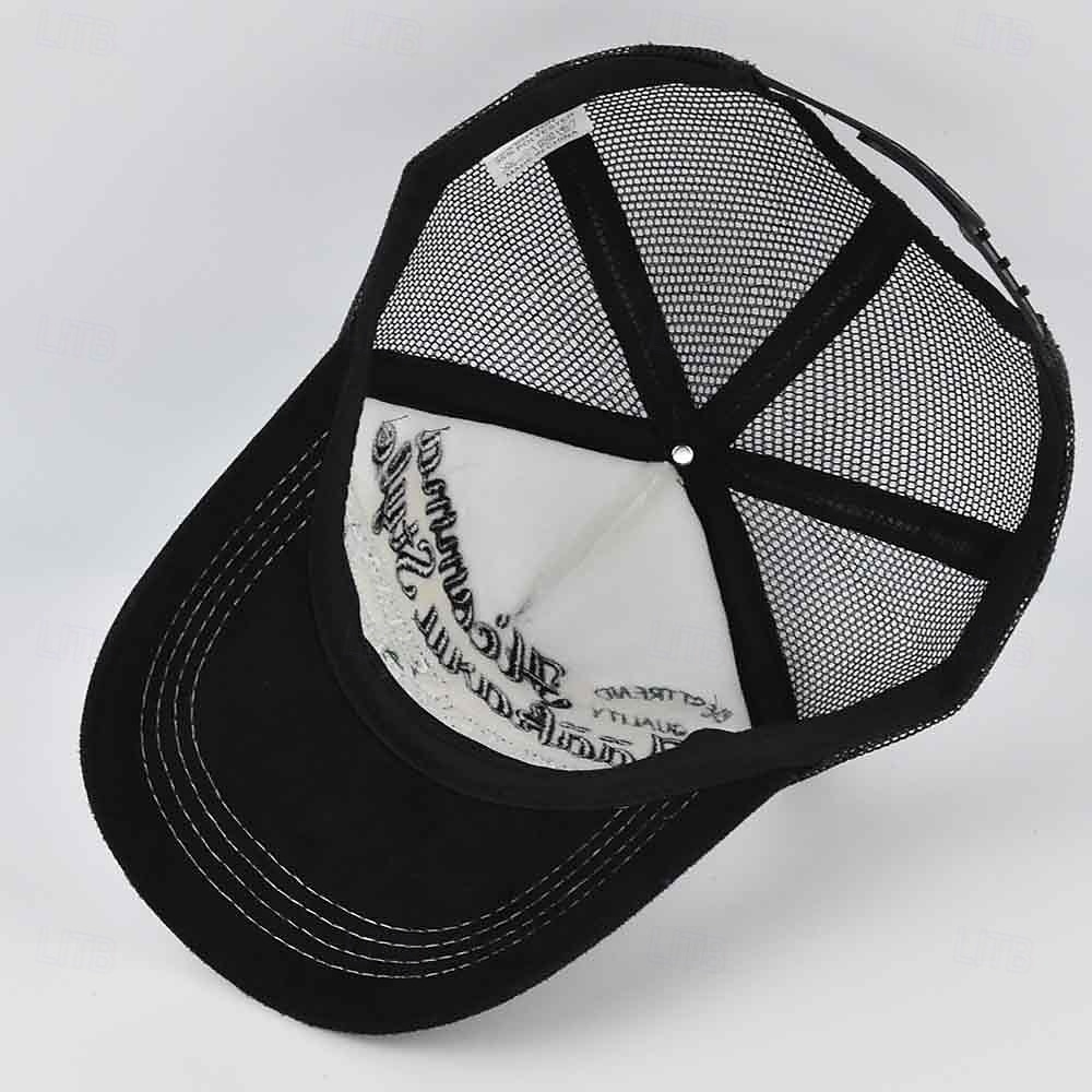 Homens Boné de beisebol Chapéu de sol Chapéu de caminhoneiro Tampa de malha Preto Vinho Algodão Ajustável Moda Roupa Diária Festival Letra Bordado Casual / Diário de 2025 por $9.99 –P10
