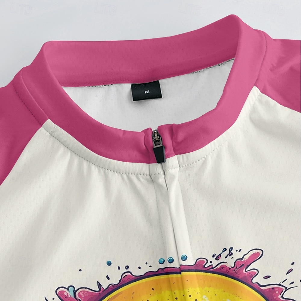 Voor heren Wielrenshirt met shorts Korte mouw Bergracen Wegwielrennen Fuchsia Rode roos Grafisch Fietsen Spandex Sport Grafisch Letter en nummer Kleding 2025 - $47.99 –P16